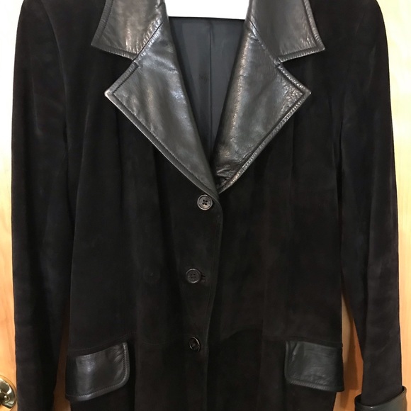 Vintage Gucci Suede & Leather Dress Coat - Picture 6 of 11